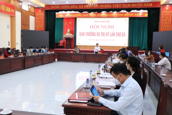 Hội nghị Ban Thường vụ Thị ủy Phổ Yên lần thứ 65