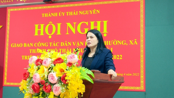 Thành phố Thái Nguyên: Giao ban công tác dân vận khối phường, xã quý I năm 2022