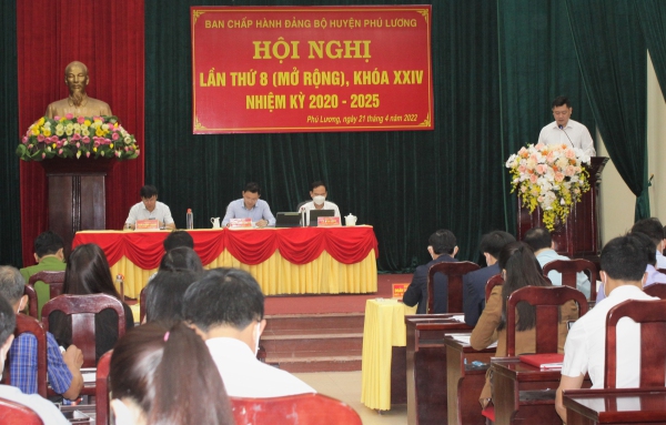 Hội nghị lần thứ 8 Ban Chấp hành Đảng bộ huyện Phú Lương khóa XXIV, nhiệm kỳ 2020 - 2025