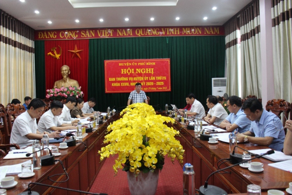 Hội nghị Ban Thường vụ Huyện ủy Phú Bình lần thứ 25, khoá XXVII 