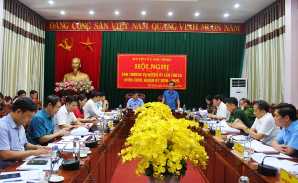 Hội nghị Ban Thường vụ Huyện ủy Phú Bình lần thứ 26, khoá XXVII 