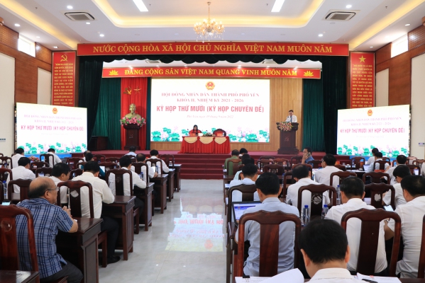 Kỳ họp thứ 10 Hội đồng nhân dân thành phố Phổ Yên khoá II, nhiệm kỳ 2021 - 2026