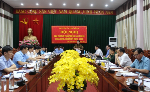 Hội nghị Ban Thường vụ Huyện ủy Phú Bình lần thứ 28, khoá XXVII, nhiệm kỳ 2020 - 2025