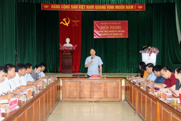 Thường trực Huyện ủy Đồng Hỷ kiểm tra và chỉ đạo thực hiện các nhiệm vụ chính trị, phát triển kinh tế - xã hội tại xã Quang Sơn