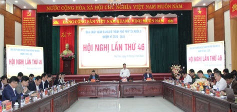Hội nghị Ban Chấp hành Đảng bộ thành phố Phổ Yên lần thứ 46