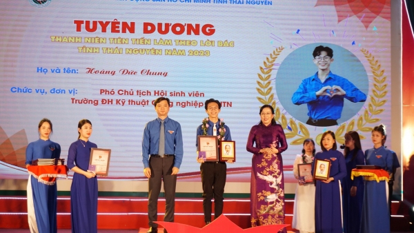 Tuyên dương 75 thanh niên tiên tiến làm theo lời Bác tỉnh Thái Nguyên năm 2023