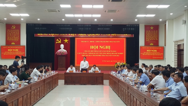 Thành phố Thái Nguyên tổ chức đối thoại giữa người đứng đầu cấp uỷ đảng, chính quyền với cộng đồng doanh nghiệp