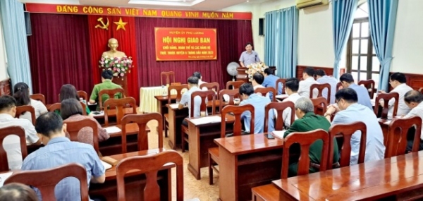 Phú Lương: Tổ chức Hội nghị giao ban khối Đảng, đoàn thể và các đảng bộ trực thuộc 6 tháng đầu năm 2023