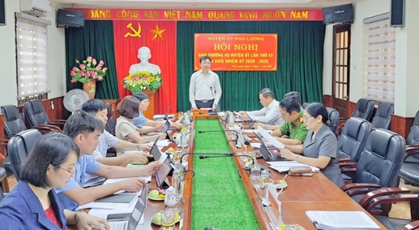 Hội nghị Ban Thường vụ Huyện ủy Phú Lương lần thứ 45 khóa XXIV,  nhiệm kỳ 2020 - 2025