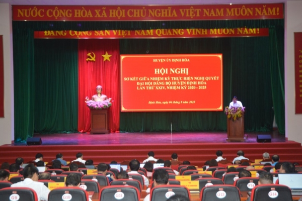 Đảng bộ huyện Định Hóa tổ chức Hội nghị sơ kết giữa nhiệm kỳ 2020 - 2025