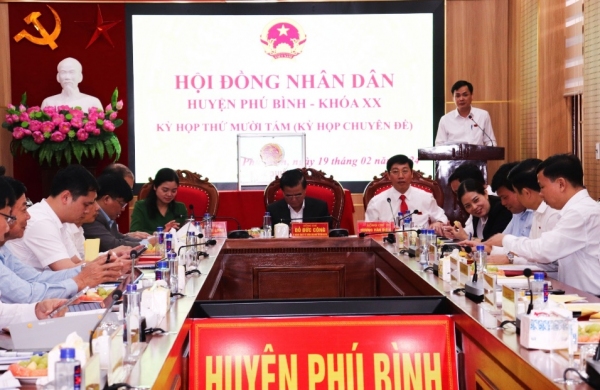 HĐND huyện Phú Bình khóa XX tổ chức Kỳ họp thứ 18