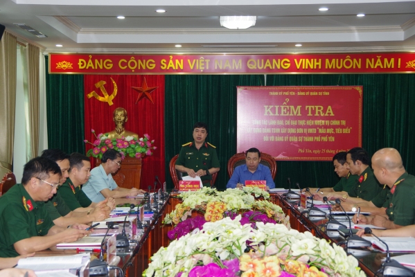 Đảng uỷ Quân sự thành phố Phổ Yên tăng cường lãnh đạo xây dựng đơn vị vững mạnh toàn diện