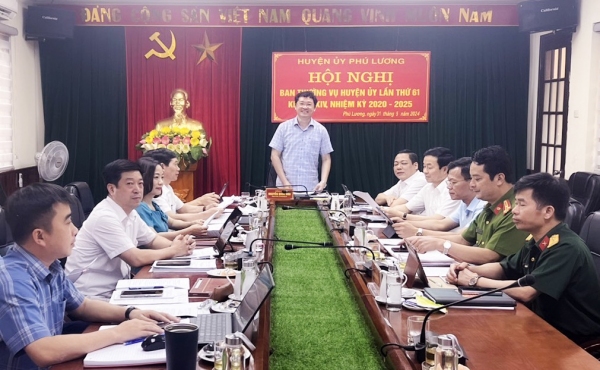 Hội nghị Ban Thường vụ Huyện ủy Phú Lương lần thứ 61