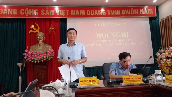 Hội nghị Ban Thường vụ Huyện ủy Đại Từ lần thứ 65 khóa XXIV, nhiệm kỳ 2020 - 2025