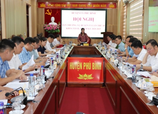 Ban Thường vụ Huyện uỷ Phú Bình tổ chức hội nghị lần thứ 49, nhiệm kỳ 2020 - 2025