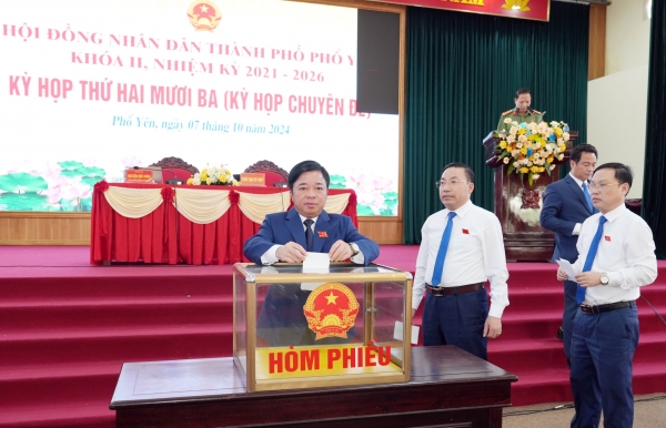 Kỳ họp thứ hai mươi ba, Hội đồng nhân dân thành phố Phổ Yên khóa II, nhiệm kỳ 2021 - 2026