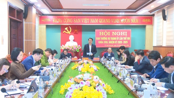 Hội nghị Ban Thường vụ Thành ủy Thái Nguyên lần thứ 109, nhiệm kỳ 2020 - 2025