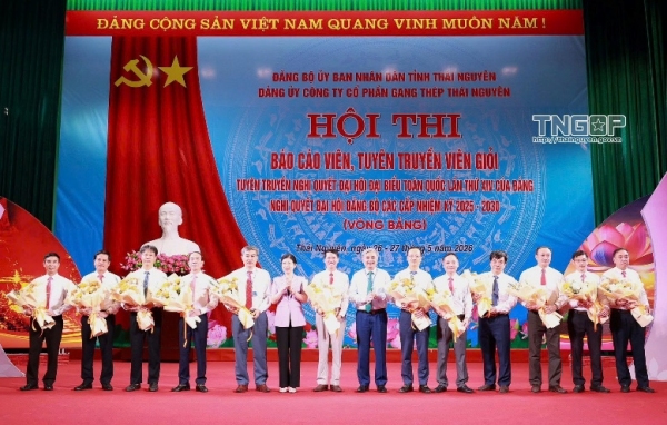 Đảng ủy Công ty CP Gang thép Thái Nguyên: Tưng bừng Hội thi báo cáo viên, tuyên truyền viên giỏi