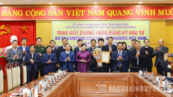 Thái Nguyên: Dự án Samsung Electro-Mechanics Việt Nam điều chỉnh tăng vốn thêm gần 1 tỷ USD