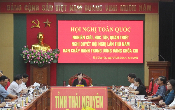 Thái Nguyên: Trên 16.800 cán bộ, đảng viên tham dự Hội nghị trực tuyến toàn quốc học tập Nghị quyết Hội nghị Trung ương 5 khóa XIII