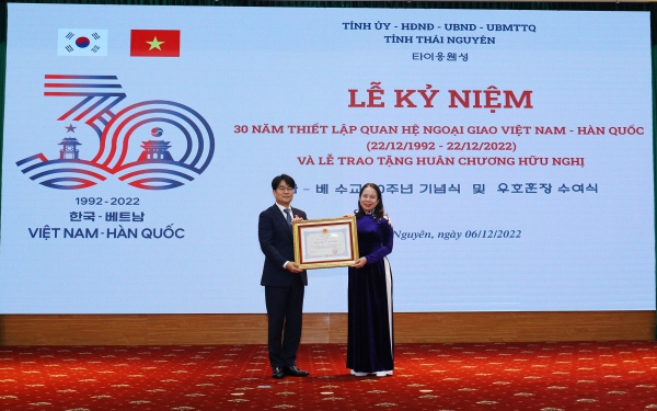 Thái Nguyên: Kỷ niệm 30 năm thiết lập quan hệ ngoại giao Việt Nam - Hàn Quốc 