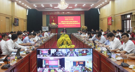 Hội nghị trực tuyến Thường trực Tỉnh ủy làm việc với đảng bộ các xã, phường, thị trấn trên địa bàn tỉnh năm 2023