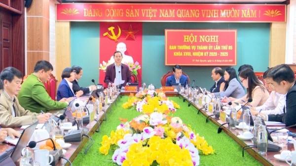 Đồng chí Phó Bí thư Thường trực Tỉnh ủy dự họp kiểm điểm Ban Thường vụ Thành ủy Thái Nguyên năm 2023