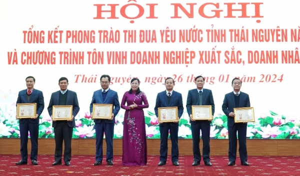 Thái Nguyên: Vinh danh các tập thể, cá nhân tiêu biểu, doanh nghiệp, doanh nhân xuất sắc trong phong trào thi đua yêu nước năm 2023