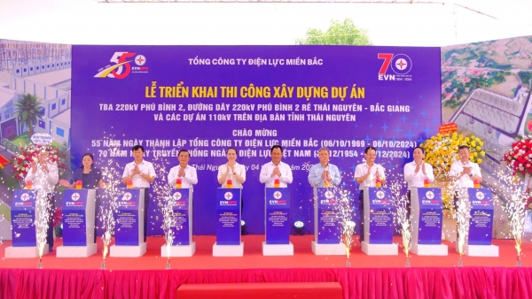 Triển khai thi công xây dựng dự án Trạm biến áp 220kV Phú Bình 2, đường dây 220kV Phú Bình 2 rẽ Thái Nguyên - Bắc Giang