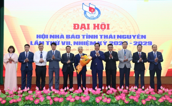 Đại hội Hội Nhà báo tỉnh Thái Nguyên lần thứ VII, nhiệm kỳ 2024 - 2029 thành công tốt đẹp