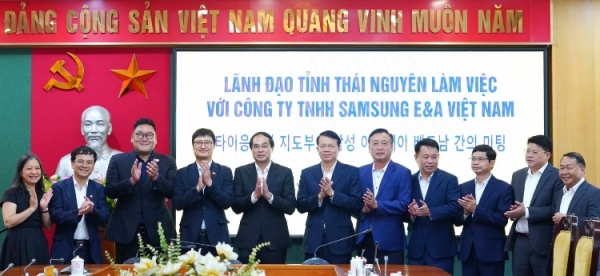 Đồng chí Bí thư Tỉnh ủy Thái Nguyên chủ trì làm việc với Công ty TNHH Samsung E&A Việt Nam