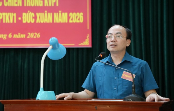 Hội nghị giao nhiệm vụ diễn tập tác chiến trong khu vực phòng thủ cho 7 xã, phường thuộc địa bàn phòng thủ khu vực I - Đức Xuân