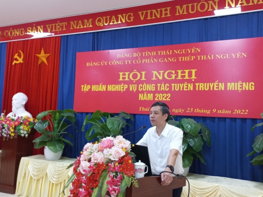 Đảng ủy Công ty Cổ phần Gang thép Thái Nguyên tổ chức tập huấn nghiệp vụ công tác tuyên truyền cho các đồng chí bí thư chi bộ