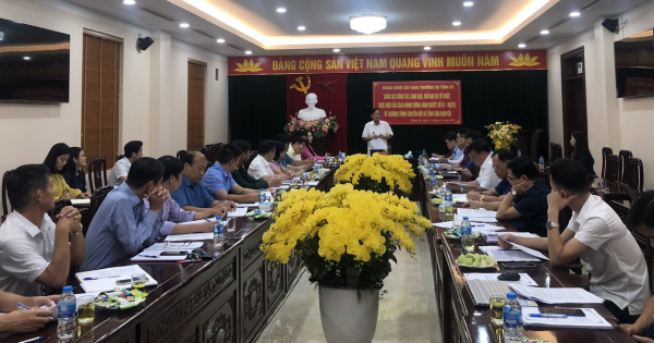 Đoàn giám sát của Ban Thường vụ Tỉnh ủy giám sát tại huyện Đồng Hỷ