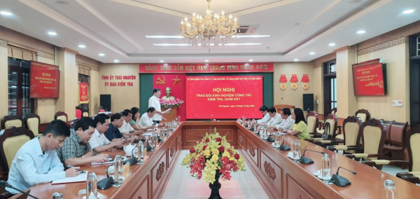 Ủy ban Kiểm tra Tỉnh ủy 2 tỉnh Điện Biên và Thái Nguyên trao đổi kinh nghiệm công tác