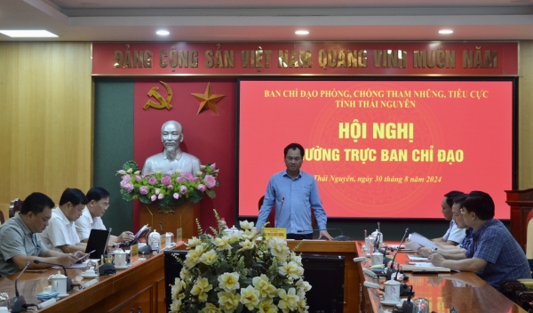 Thường trực Ban Chỉ đạo Phòng, chống tham nhũng, tiêu cực tỉnh họp định kì tháng 8/2024