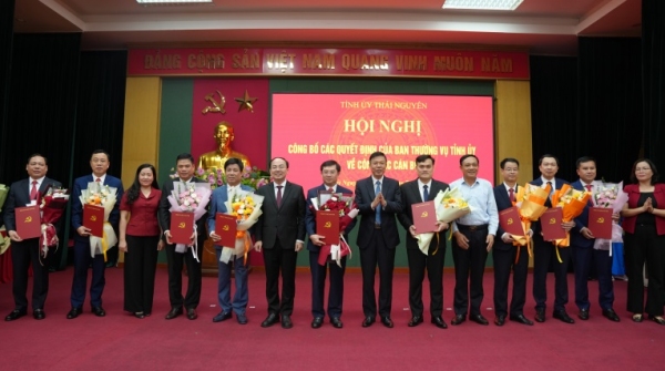 Công bố các Quyết định của Ban Thường vụ Tỉnh ủy về công tác cán bộ