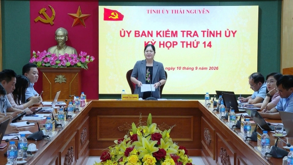 Thông cáo báo chí Kỳ họp thứ 14 của Ủy ban Kiểm tra Tỉnh ủy Thái Nguyên