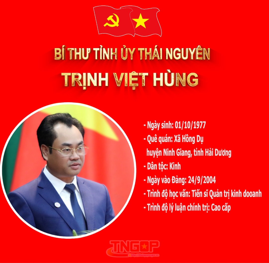 Infographic: Quá trình công tác của tân Bí thư Tỉnh ủy Thái Nguyên Trịnh Việt Hùng