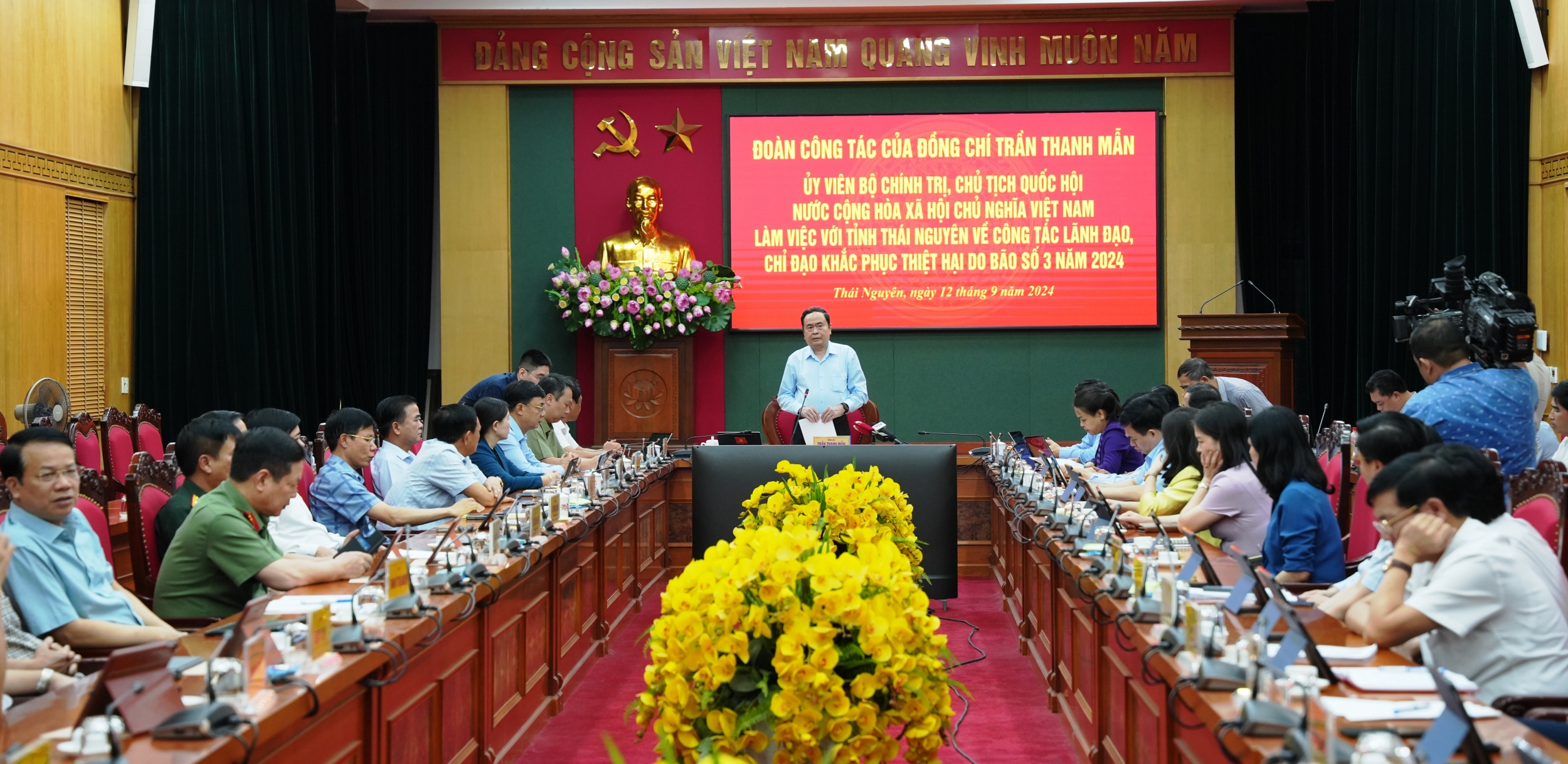 Chủ tịch Quốc hội Trần Thanh Mẫn kiểm tra, chỉ đạo công tác ứng phó, khắc phục hậu quả sau mưa lũ tại Thái Nguyên