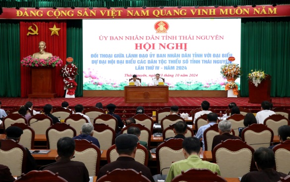 Đối thoại giữa lãnh đạo UBND tỉnh với đại biểu dự Đại hội đại biểu các DTTS tỉnh Thái Nguyên lần thứ IV, năm 2024