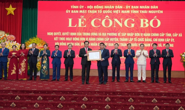 Lễ công bố Nghị quyết, Quyết định về sáp nhập, thành lập đơn vị hành chính cấp tỉnh, cấp xã tỉnh Thái Nguyên