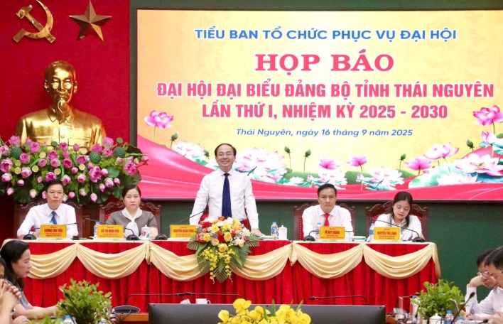 Họp báo Đại hội đại biểu Đảng bộ tỉnh Thái Nguyên lần thứ I, nhiệm kỳ 2025 - 2030