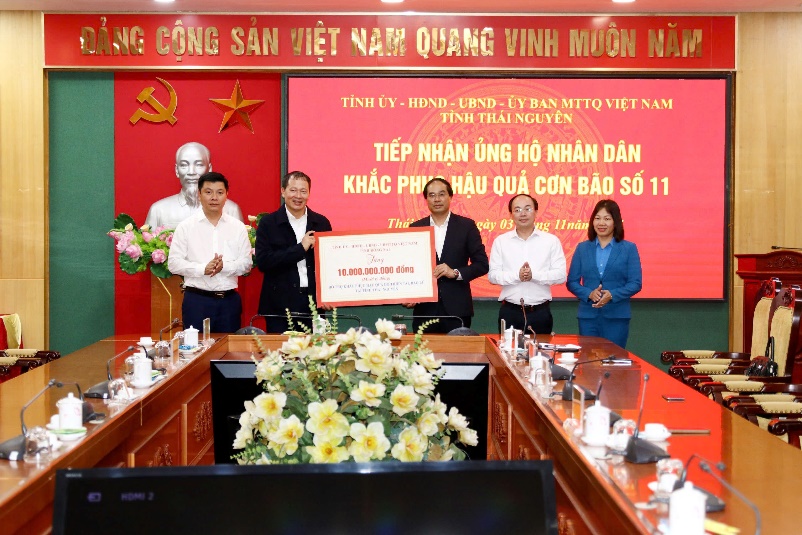 Tỉnh Đồng Nai hỗ trợ tỉnh Thái Nguyên 10 tỷ đồng khắc phục hậu quả thiên tai