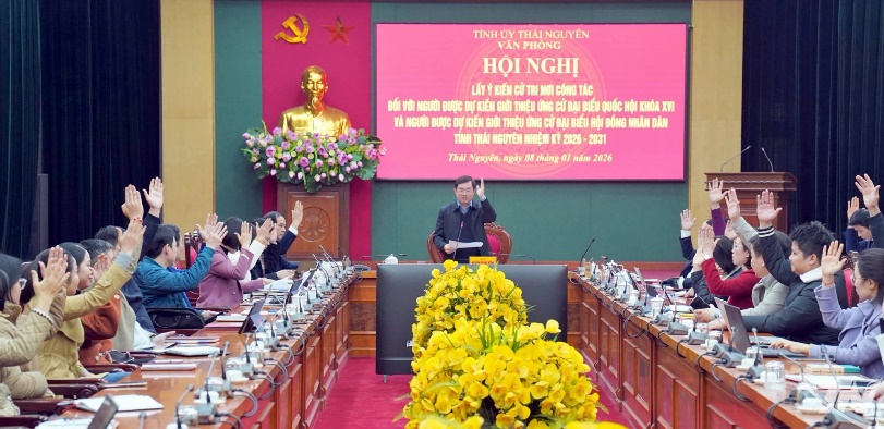 Lấy ý kiến cử tri nơi công tác đối với người được giới thiệu ứng cử đại biểu Quốc hội khóa XVI và đại biểu HĐND tỉnh, nhiệm kỳ 2026 - 2031