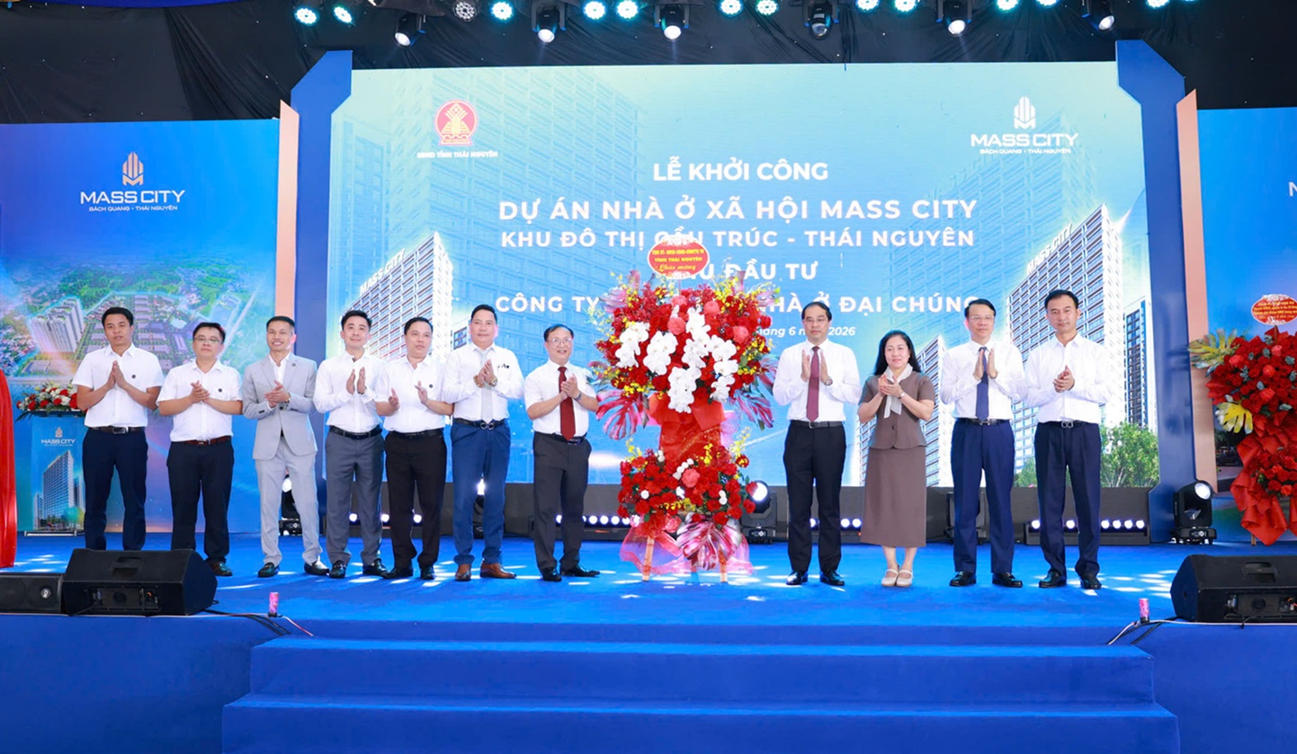 Thái Nguyên đồng loạt khởi công 6 dự án nhà ở xã hội quy mô lớn
