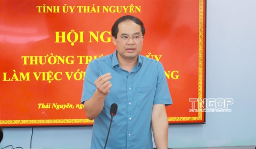 Thường trực Tỉnh ủy làm việc với xã Tân Cương